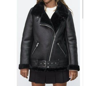 Zara Black Shearling Jacket
